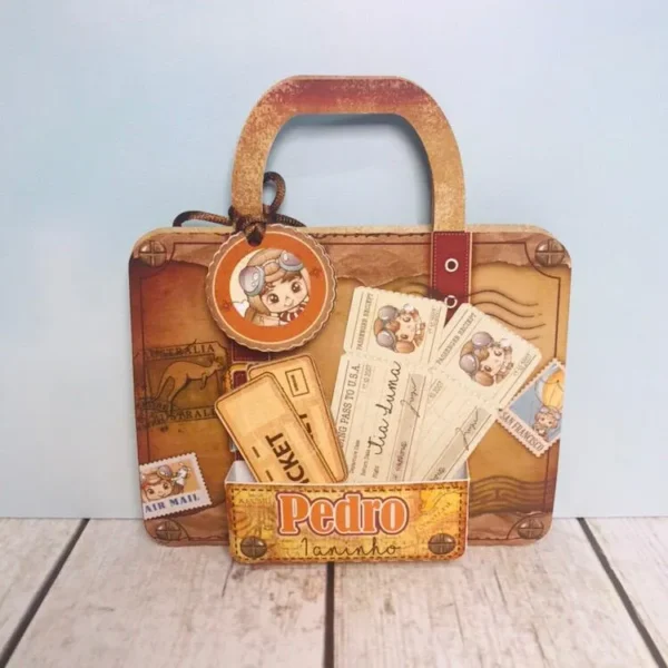 Enfeite de mesa personalizado do tema Aviador pronto para recorte nos formatos Studio e PDF.