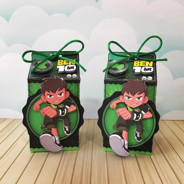 Enfeite de mesa personalizado do Ben 10 pronto para recorte nos formatos Studio, PNG e PDF.