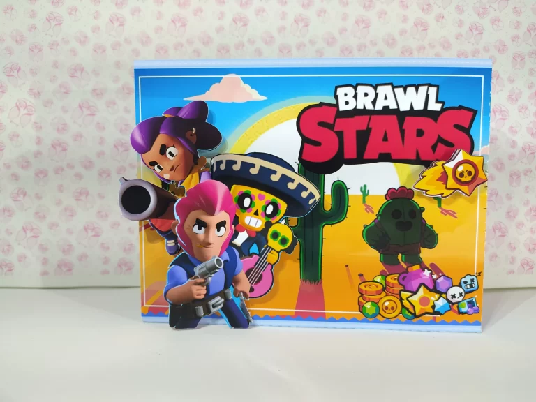 Arquivo digital para imprimir e cortar em casa centro de mesa e topper do tema Brawl Stars.