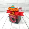 Arquivo digital aberto mostrando moldes de topper de mesa e bases decorativas com o design de caveira mexicana pronto para impressão e corte.