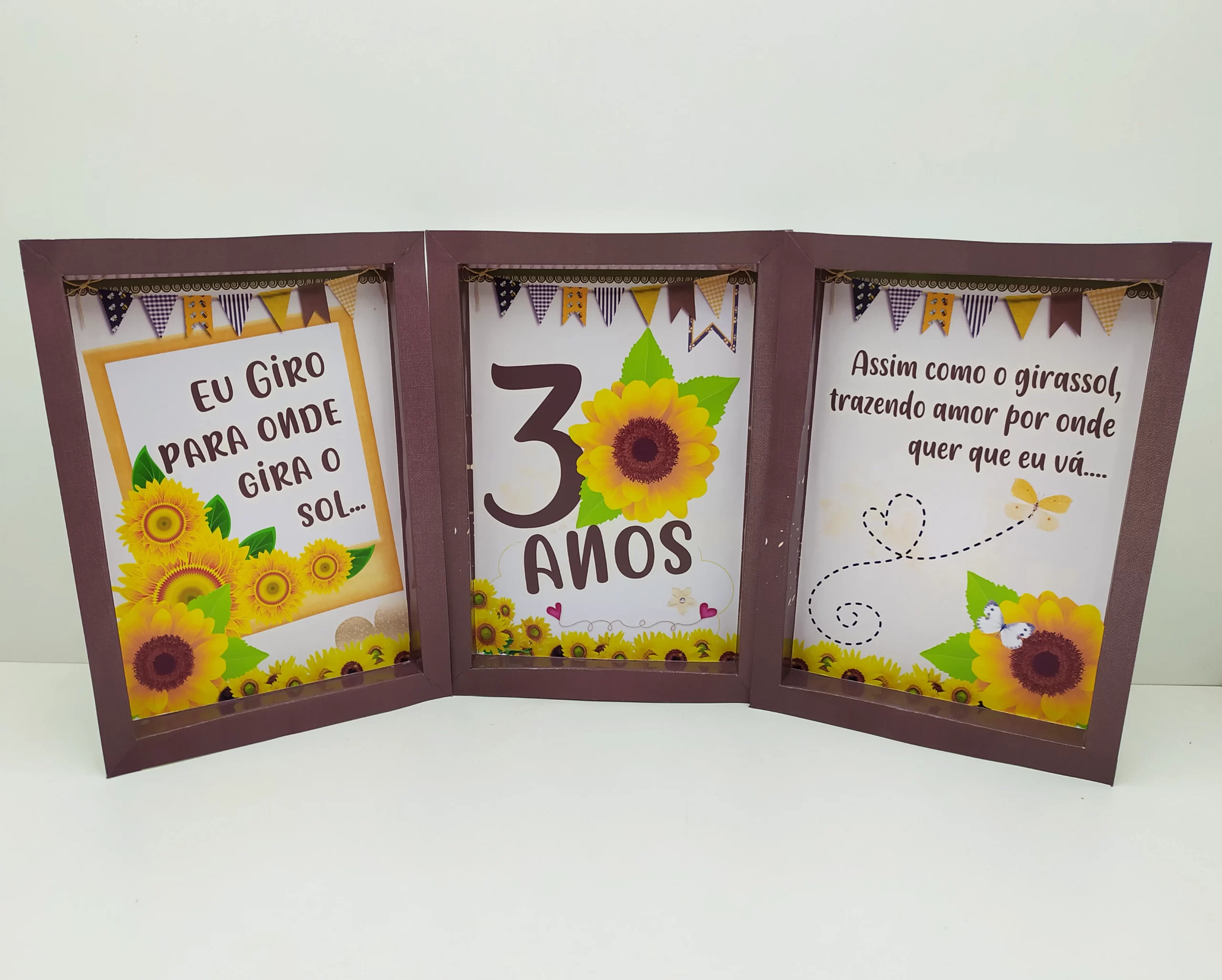 Kit digital de decoração para festas com topper e temas florais de Girassol.