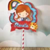 Molde de corte para centro de mesa de aniversário infantil com silhueta da estrada de tijolos amarelos e arco-íris em formatos Studio, PNG e PDF.