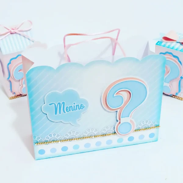 Kit digital de decoração para festas com topper e temas de menino ou menina para Chá Revelação.