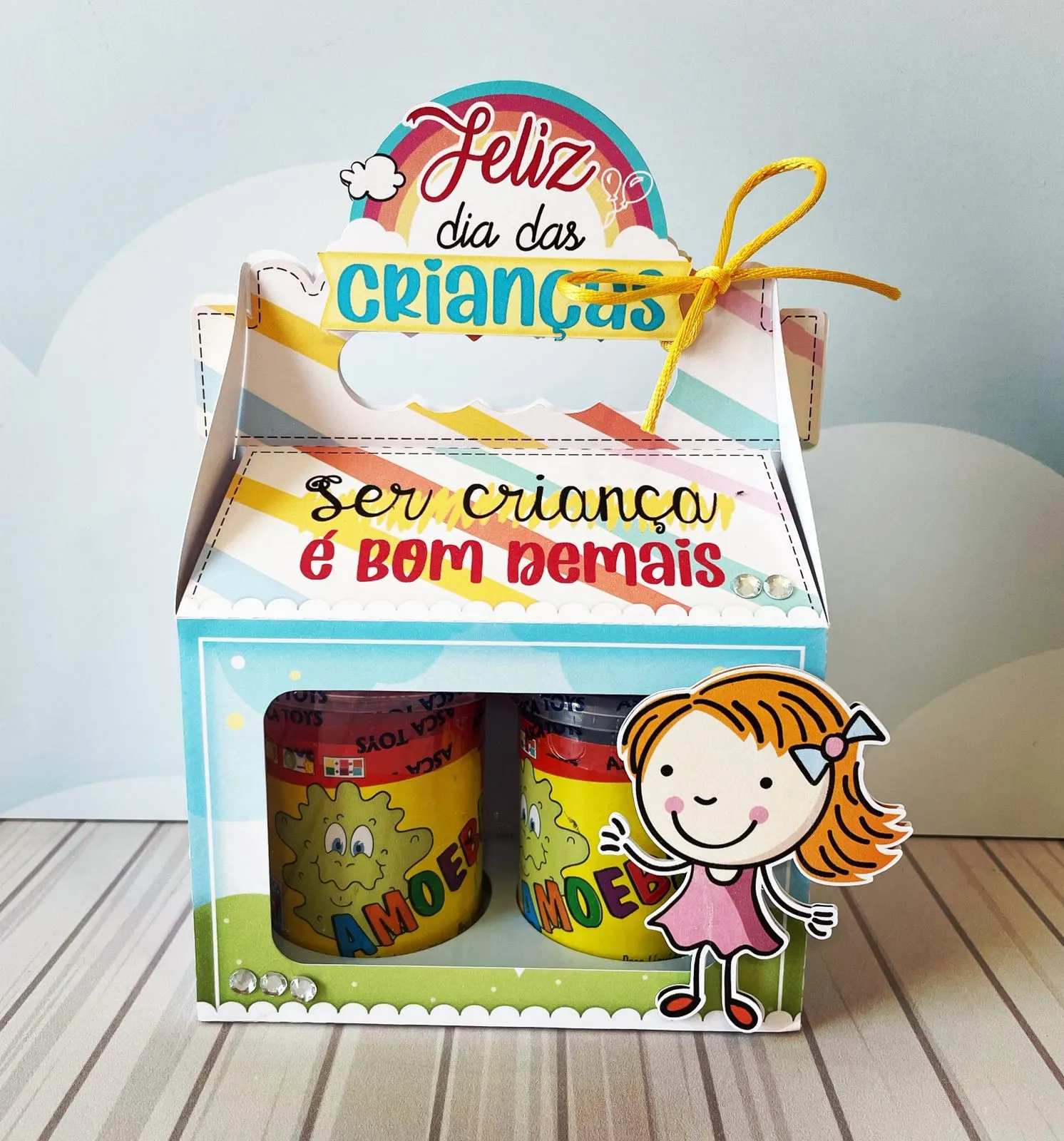 Moldes práticos de scrapfesta para lembrancinhas do Dia das Crianças em formato Studio e PDF.