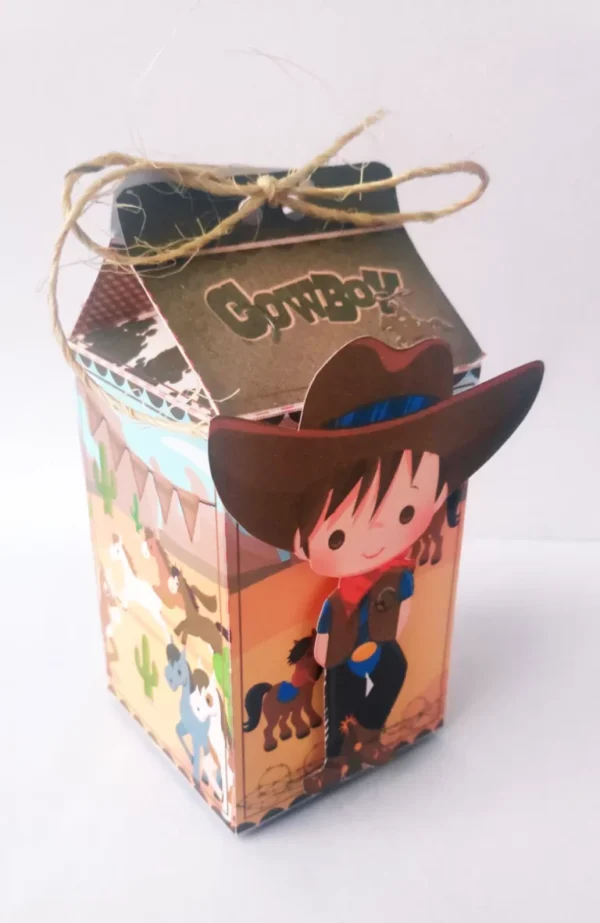 Kit digital de decoração para festas com topper e temas rústicos de fazenda e Cowboy Infantil.