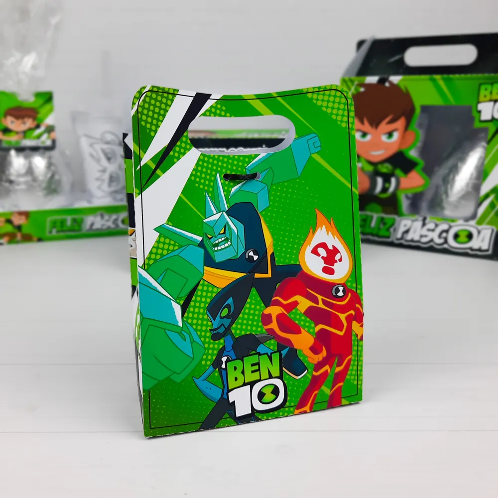 Kit digital de personalizados de Páscoa no tema Ben 10 nos formatos Silhouette Studio e PDF.