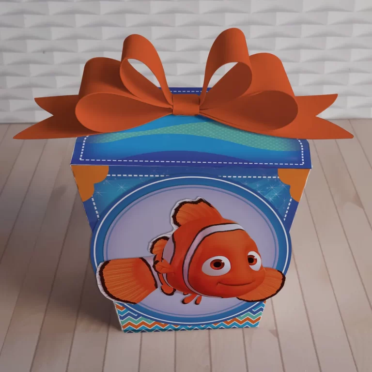 Arquivos de recorte e impressão para decoração Procurando Nemo em Studio, PNG e PDF.