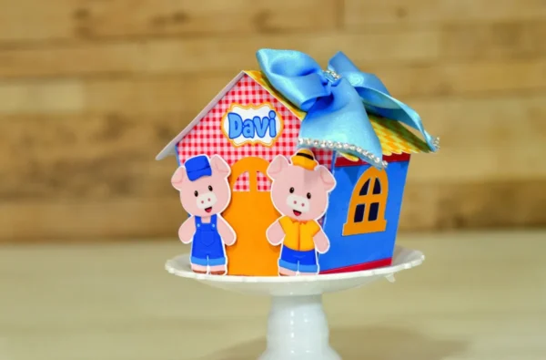 Moldes práticos de scrapfesta para lembrancinhas dos Três Porquinhos em formato Studio e PDF.