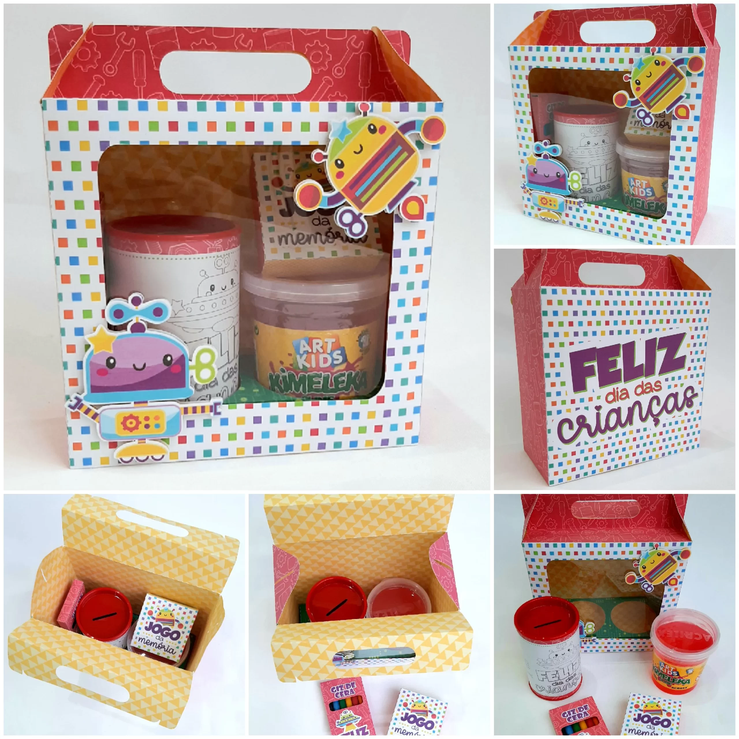 Moldes práticos de scrapfesta para lembrancinhas do Dia das Crianças em formato Studio e PDF.