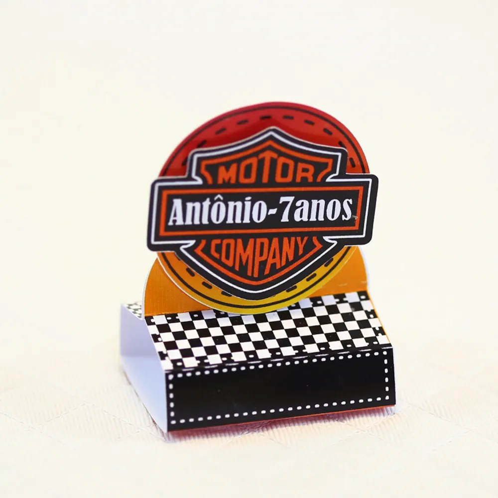 Caixinhas personalizadas de moto prontas para impressão e recorte em Studio e PDF.