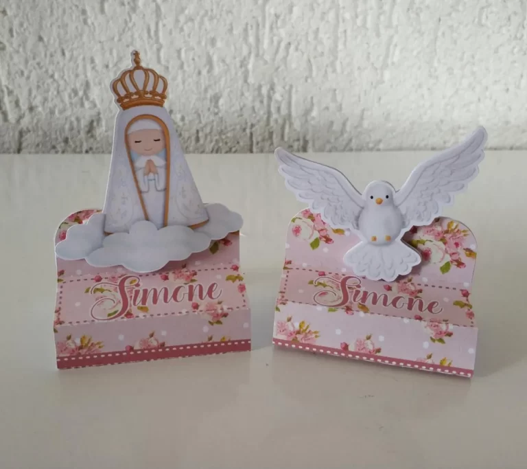 Moldes práticos de scrapfesta para lembrancinhas de Nossa Senhora Aparecida em Studio e PDF.
