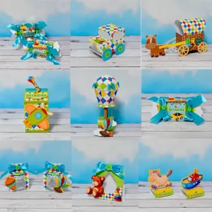 Moldes práticos de scrapfesta para lembrancinhas de Brinquedos no formato Studio.