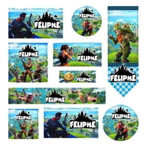 Etiqueta escolar fortnite studio e pdf