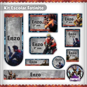 Etiquetas escolares personalizadas fortnite