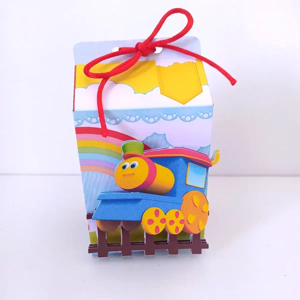 Arquivo digital para imprimir e cortar em casa decoração de festa e topper do tema musical Bob o Trem.