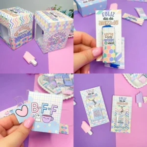 Kit digital de personalizados e mimos para o Dia do Amigo nos formatos Studio, PNG e PDF.