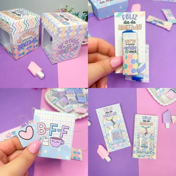 Kit digital de personalizados e mimos para o Dia do Amigo nos formatos Studio, PNG e PDF.