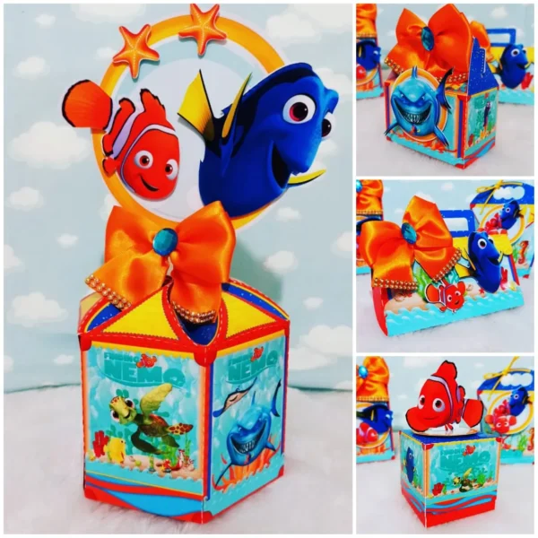 Topper de bolo para decoração de festas com o tema Procurando Nemo em formato Studio.
