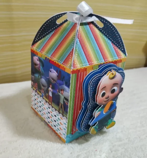 Moldes de caixas e embalagens decoradas do Cocomelon em Studio e PDF.