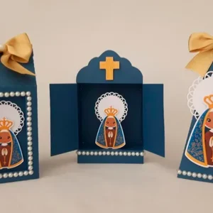 Arquivo digital de Nossa Senhora Aparecida em camadas de papel pronto para abrir no Silhouette Studio.