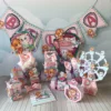 Moldes digitais em alta resolução do tema Patrulha Canina Rosa com contornos limpos para papelaria personalizada e decoração de mesa de aniversário.