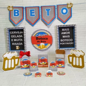 Kit digital de personalizados e enfeites de botequim nos formatos Studio, PNG e PDF.