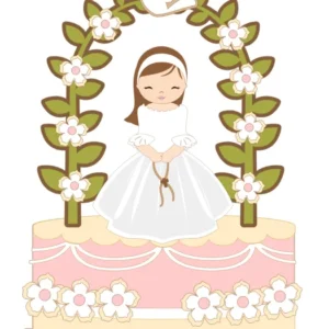 Topo de Bolo Tema Batizado Menina Studio