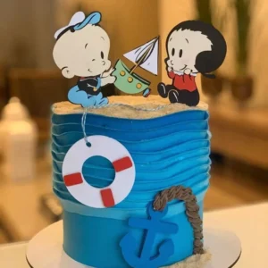 Moldes digitais de topo de bolo do personagem Popeye Baby prontos para Silhouette Studio.