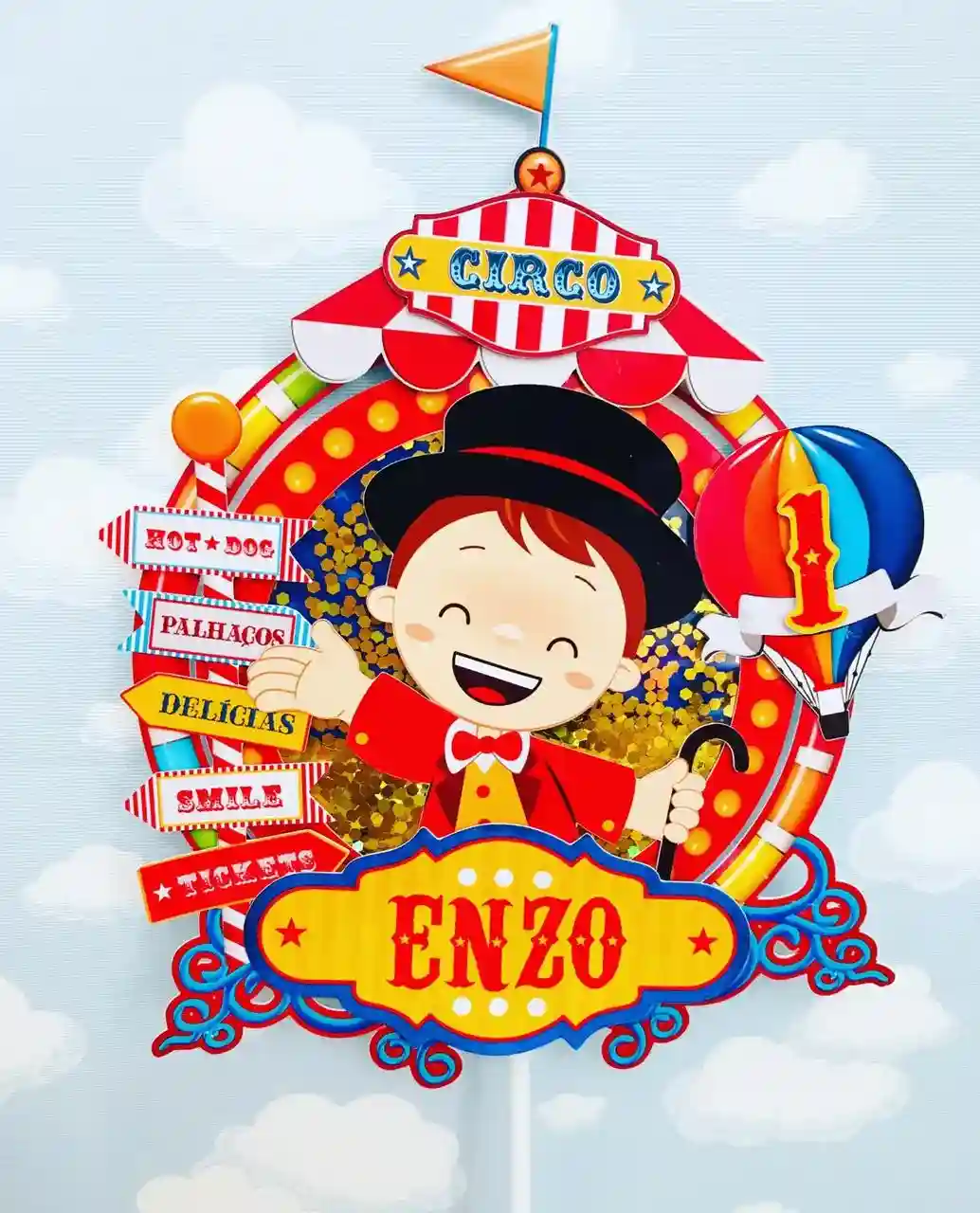 Caixa personalizada para mimos e doces tema circo menino. Arquivo digital de corte para o software Silhouette Studio e formato de impressão PDF.
