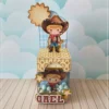 Arte digital para caixas de doces de aniversário infantil com ilustrações de cowboy e cavalos. Arquivo digital para corte em Studio, PNG e PDF.