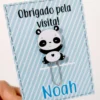 Elementos decorativos de maternidade com temática de urso panda em tons suaves. Arquivo de corte digital configurado para o software Silhouette Studio.