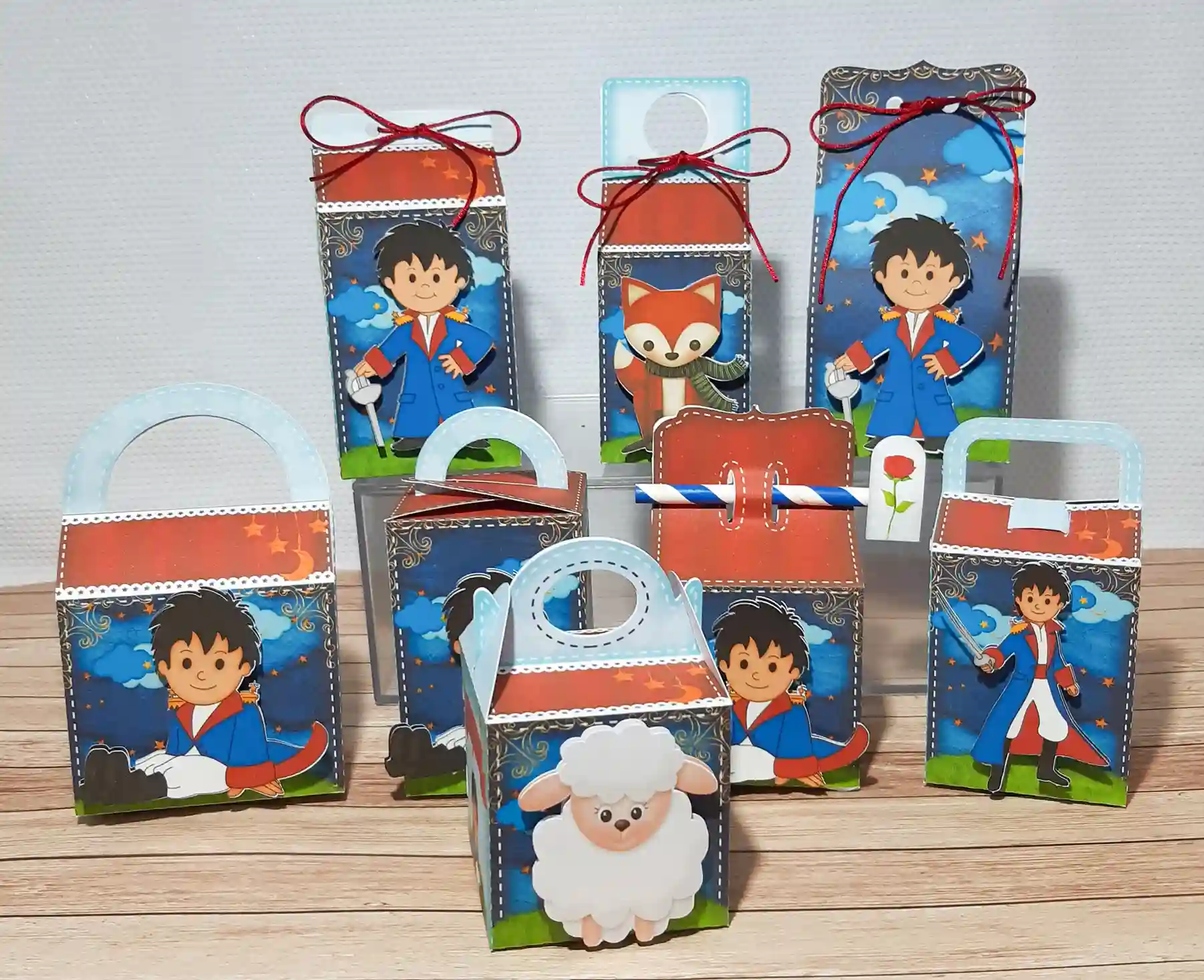Caixa personalizada para mimos e doces tema Pequeno Príncipe. Arquivo digital de corte para o software Silhouette Studio e formato de impressão PDF.