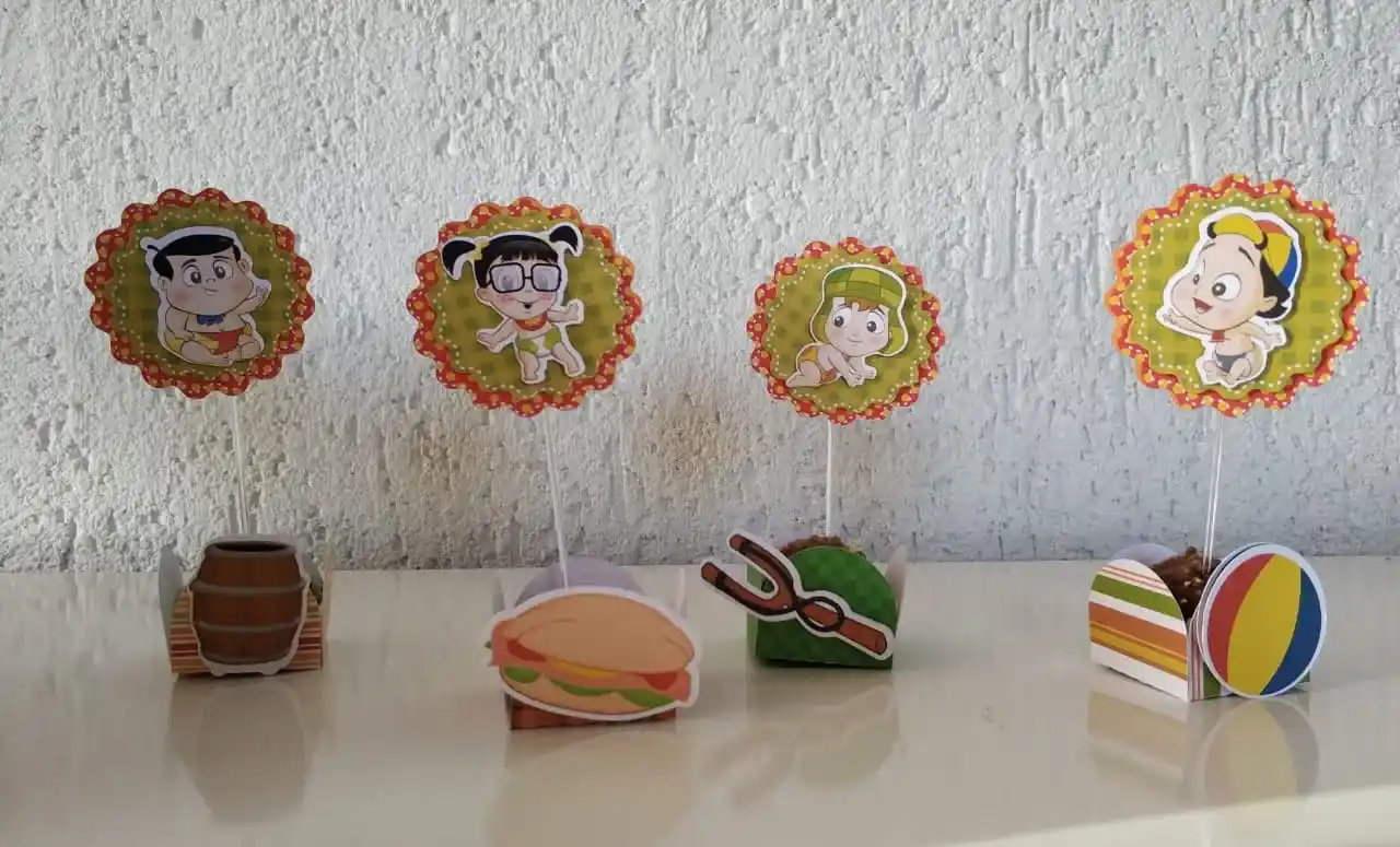 Topper para imprimir com tema chaves molde de papelaria e arquivo de corte para editar no silhouette studio