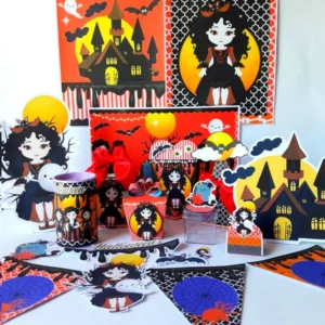 Caixa personalizada para mimos e doces tema bruxinhas e monstros. Arquivo digital de corte para o software Silhouette Studio e formato de impressão PDF.