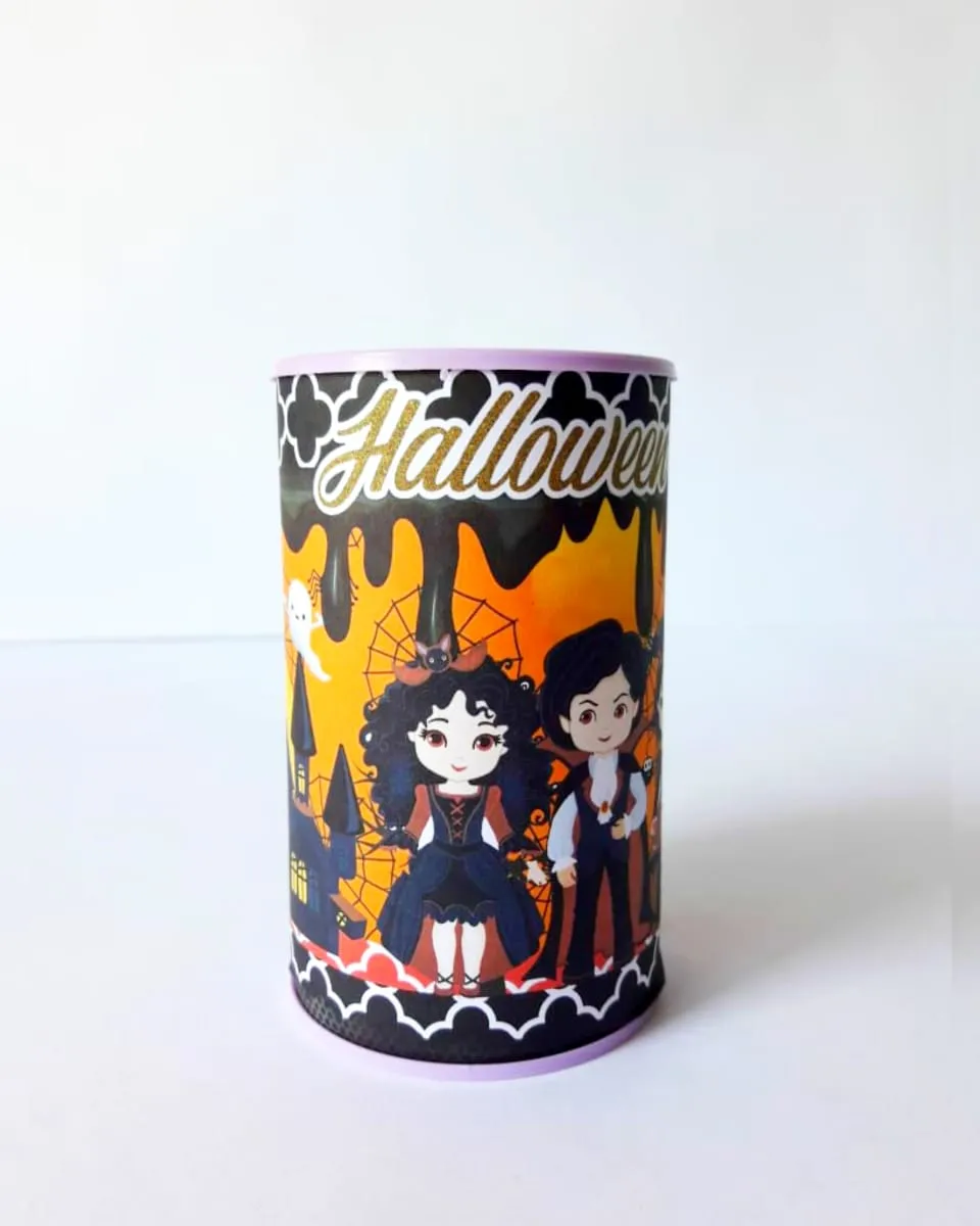 Lembrancinha de aniversário com estampa de abóbora e fantasmas. Arquivo de corte digital para Silhouette Studio e arquivos em extensão PDF.