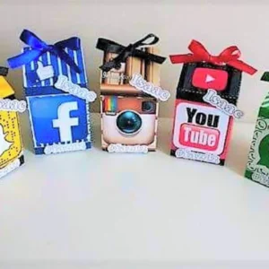 Topper para imprimir com tema redes sociais molde de papelaria e arquivo de corte para editar no silhouette studio