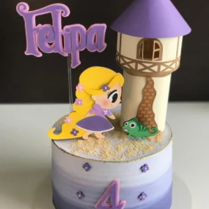 Topper para imprimir com tema rapunzel molde de papelaria e arquivo de corte para editar no silhouette studio