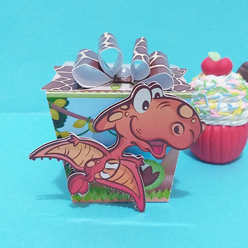Caixinhas de papelaria personalizada para festas com tema dinossauro arquivo digital de corte para silhouette