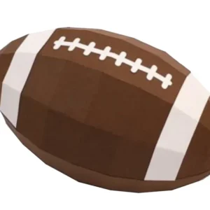 Arquivo de corte digital de bola de futebol americano em 3D nos formatos Studio, SVG e DXF, mostrando os gomos curvos e as linhas de costura estruturados em camadas prontas para montagem tridimensional.