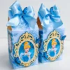 Caixinha milk e topo de bolo personalizados no tema Cinderela. Arquivo de corte digital exclusivo para Silhouette Studio para decoração de festa.