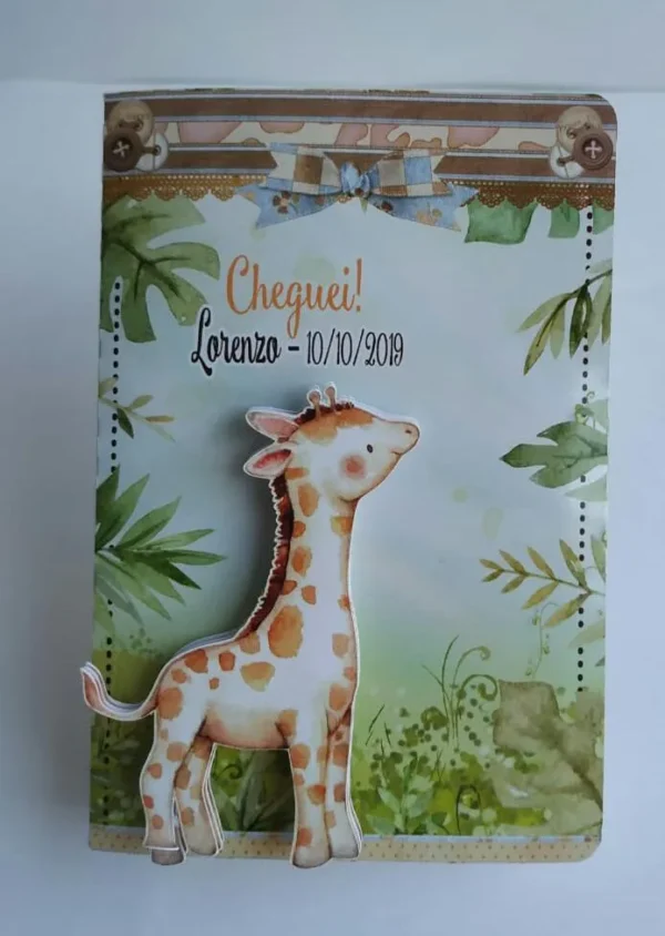 Lembrancinha de nascimento infantil com estampa para menino fofo. Arquivo de corte digital para Silhouette Studio e arquivos em extensão PDF para imprimir.