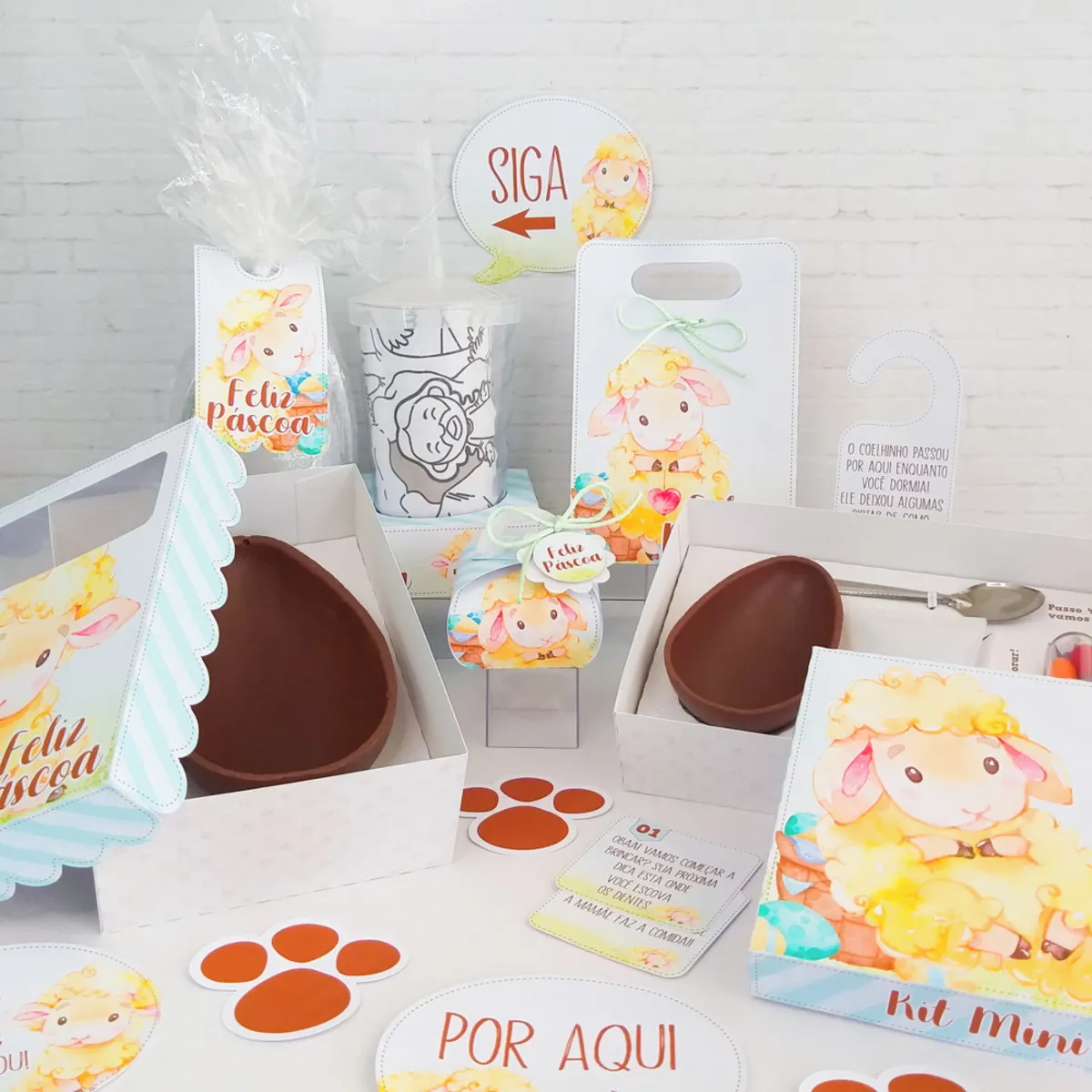 Decoração Páscoa Cordeirinho Studio e Pdf