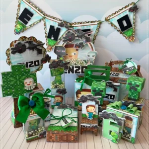 Moldes para imprimir tema minecraft caixinhas de doces em arquivo digital de corte formato studio para editar