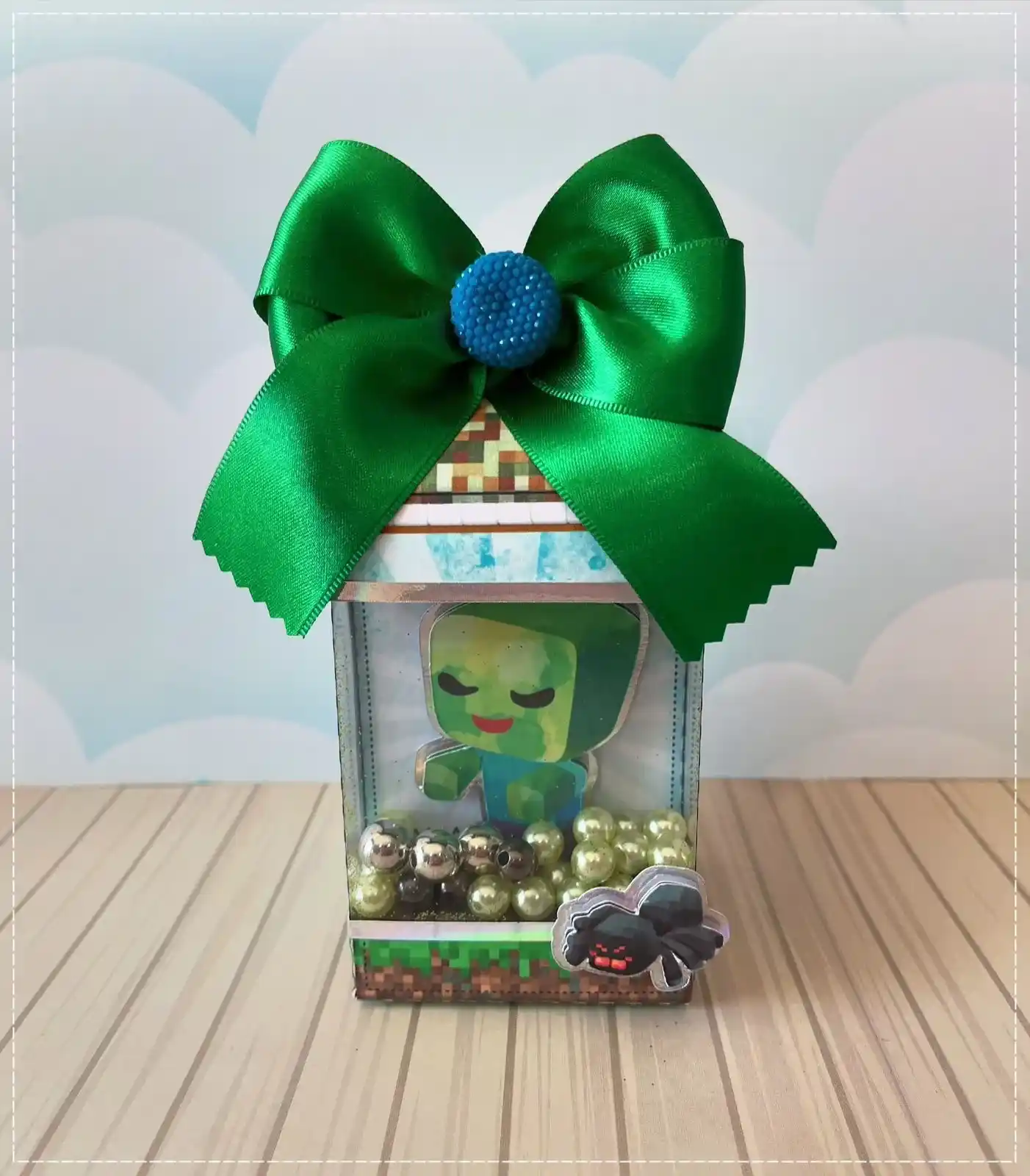 Topper para imprimir com tema minecraft molde de papelaria e arquivo de corte para editar no silhouette studio