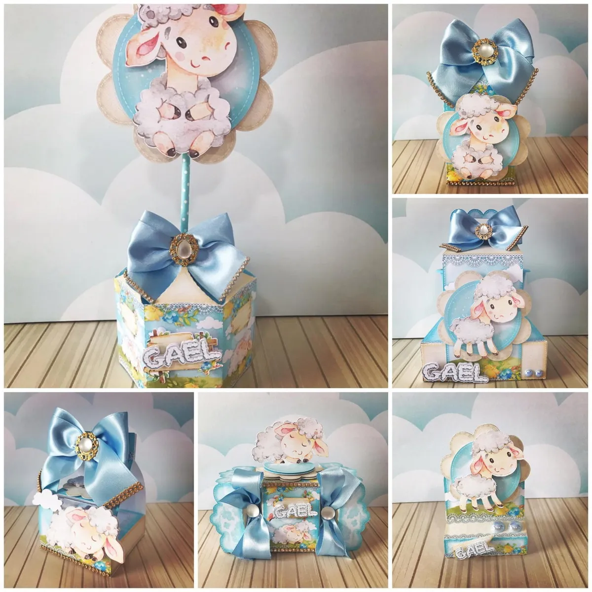 Kit de decoração de festa no tema Ovelhinha nos formatos Studio, PNG e PDF em alta resolução para personalizados.