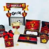 Arquivo de corte digital do tema Sport Club do Recife nos formatos Studio e PDF, exibindo o escudo clássico do leão, faixas pretas e vermelhas e estrelas douradas dispostas em camadas para montagem de topo de bolo tridimensional.