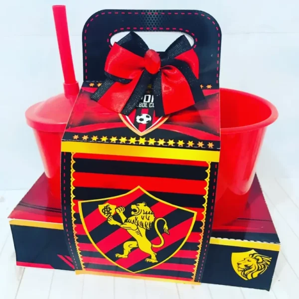 Molde de corte para topper de bolo de aniversário do Sport Recife com os contornos do leão, estrelas do clube e escrita personalizada em formatos Studio e PDF.