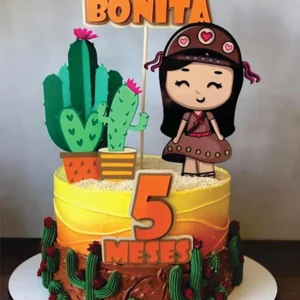 Topper para imprimir com tema maria bonita molde de papelaria e arquivo de corte para editar no silhouette studio
