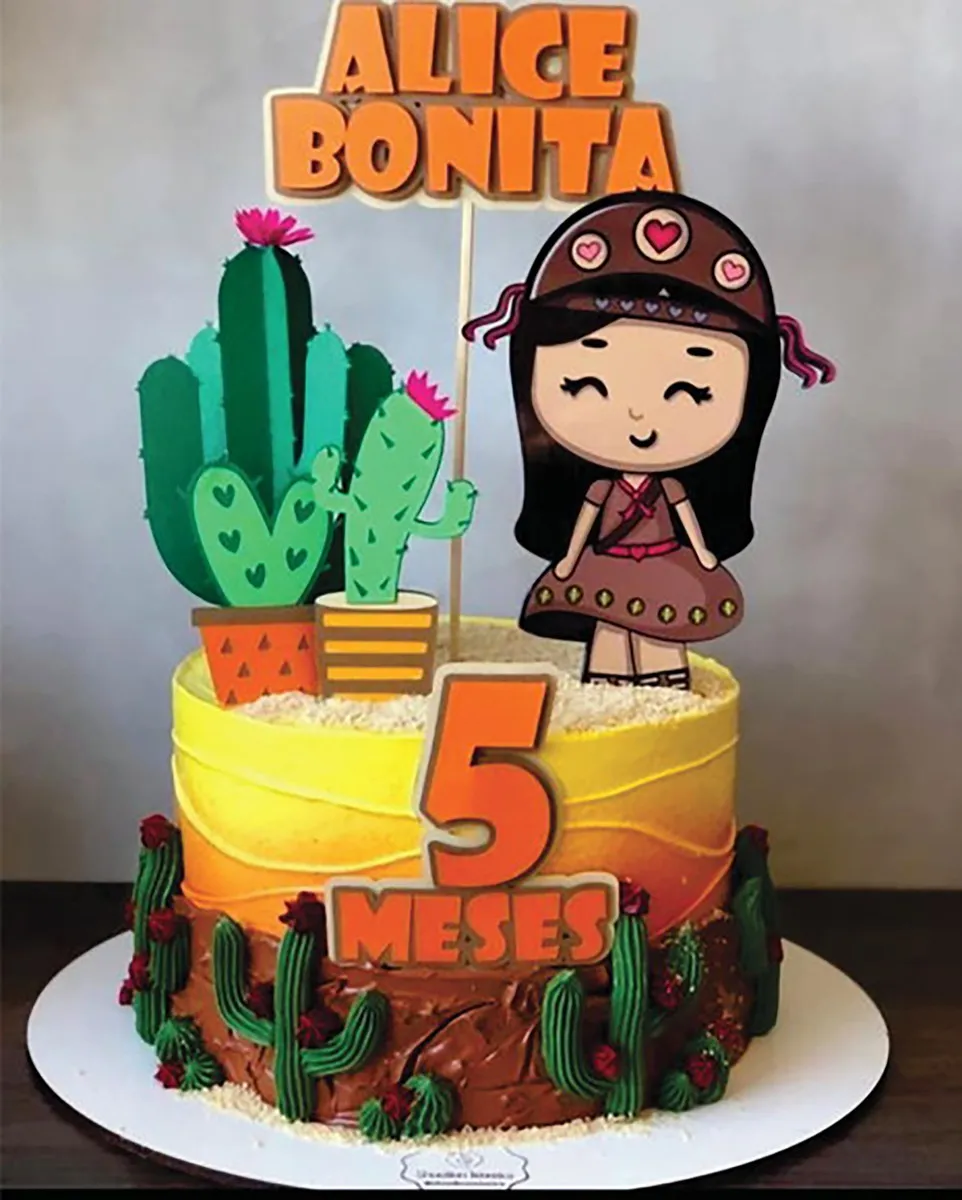 Topper para imprimir com tema maria bonita molde de papelaria e arquivo de corte para editar no silhouette studio