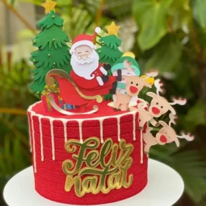 Topper para imprimir com tema de feliz natal molde de papelaria e arquivo de corte para editar no silhouette studio